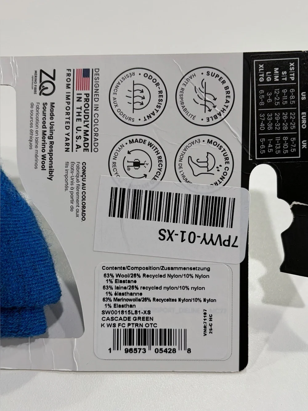 SmartWool Kids XS Wintersport Pattern Ski Socks Over the Calf Snow NWT Green